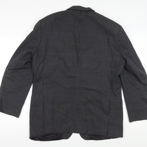 St Michael Men's Blue Check Blazer Jacket, Size 42R, Wool