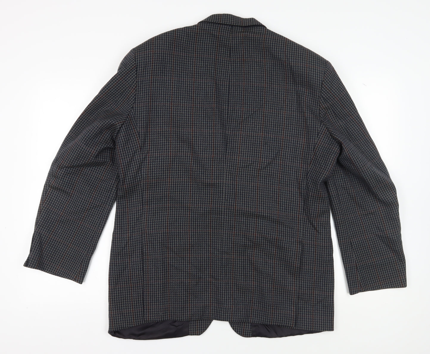 St Michael Men's Blue Check Blazer Jacket, Size 42R, Wool