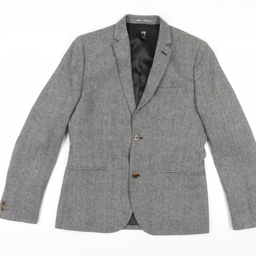 H&M Men's Grey Blazer, Size 42R, Regular Fit