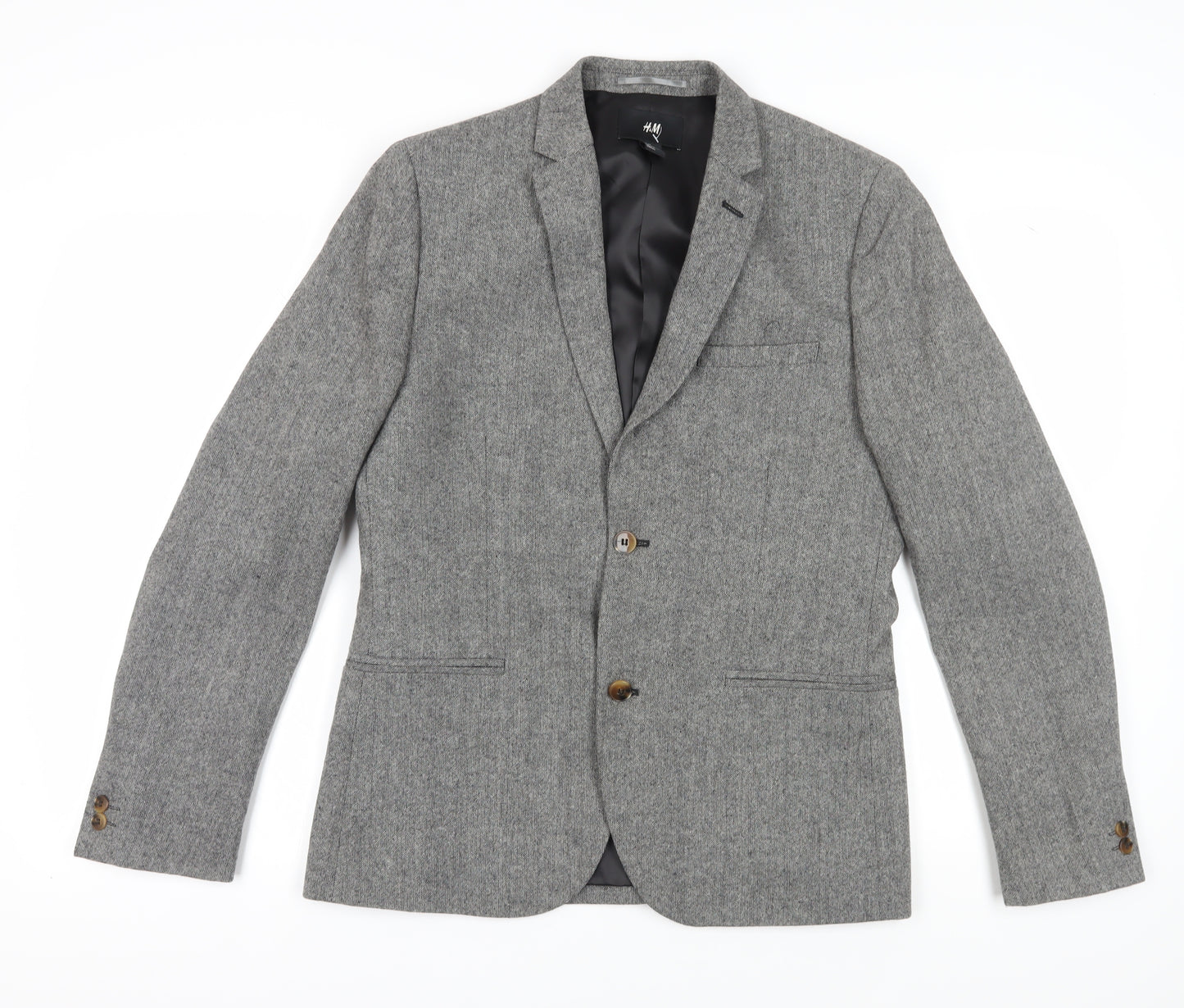 H&M Men's Grey Blazer, Size 42R, Regular Fit