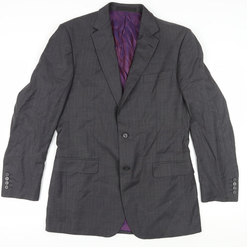 Marks and Spencer Men's Grey Blazer, Size 40L, Long Fit