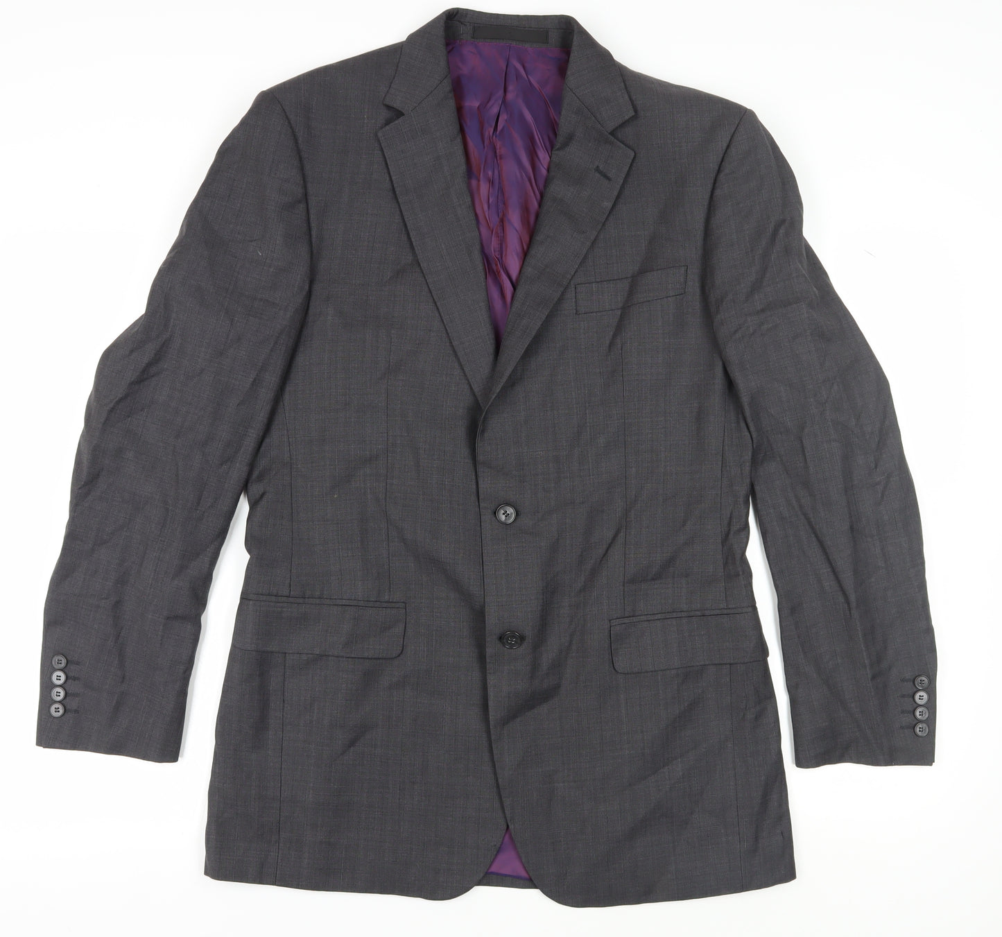 Marks and Spencer Men's Grey Blazer, Size 40L, Long Fit