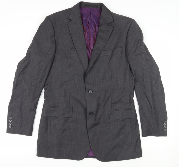 Marks and Spencer Men's Grey Blazer, Size 40L, Long Fit