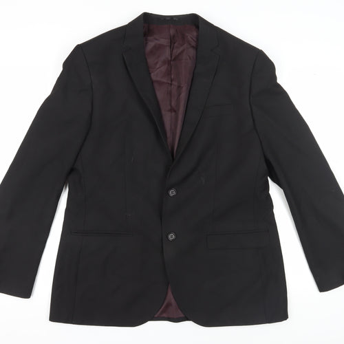 River Island Men's Black Blazer Size 44R