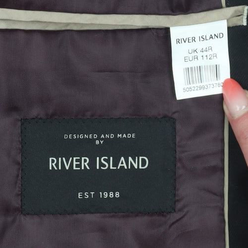 River Island Men's Black Blazer Size 44R
