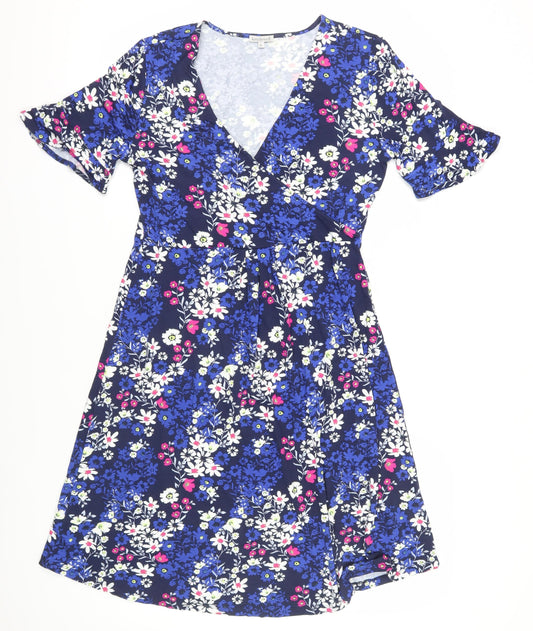 Kettlewell Women's Blue Floral Wrap Dress L