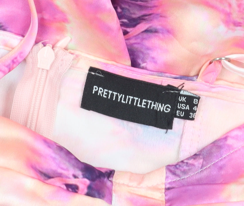 PrettyLittleThing Women's Multicoloured Tie Dye Slip Dress