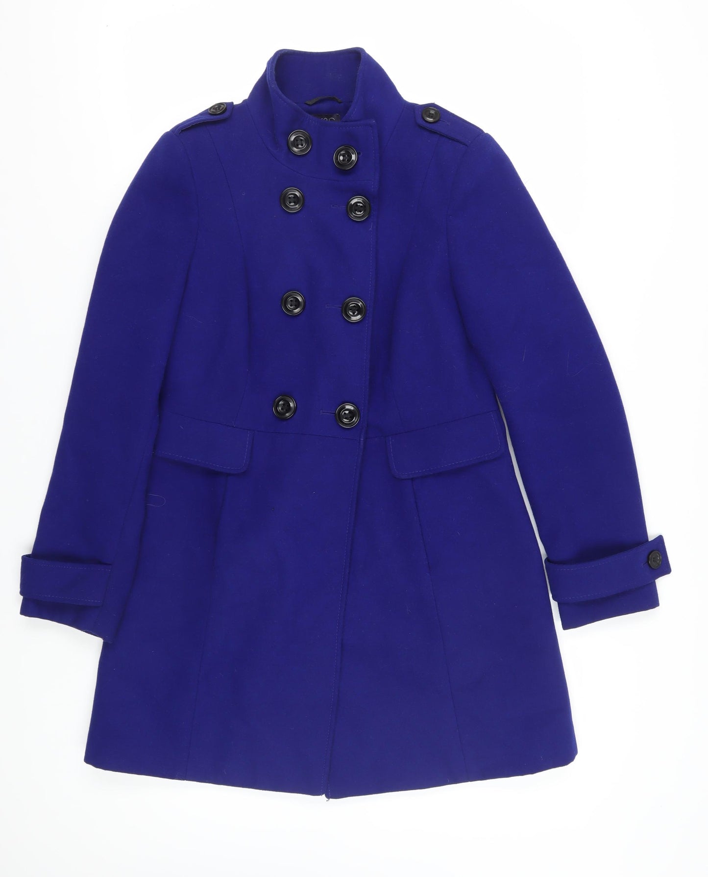 Marks and Spencer Women's Blue Pea Coat Size 8 - Stylish