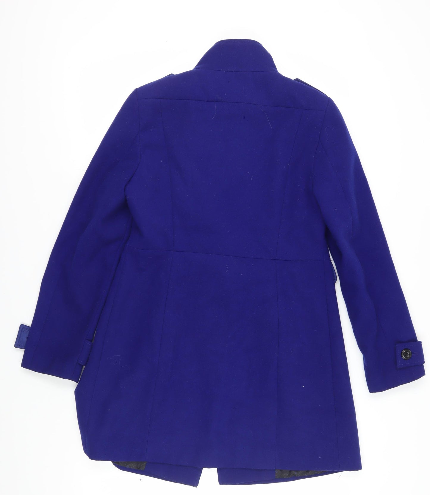 Marks and Spencer Women's Blue Pea Coat Size 8 - Stylish