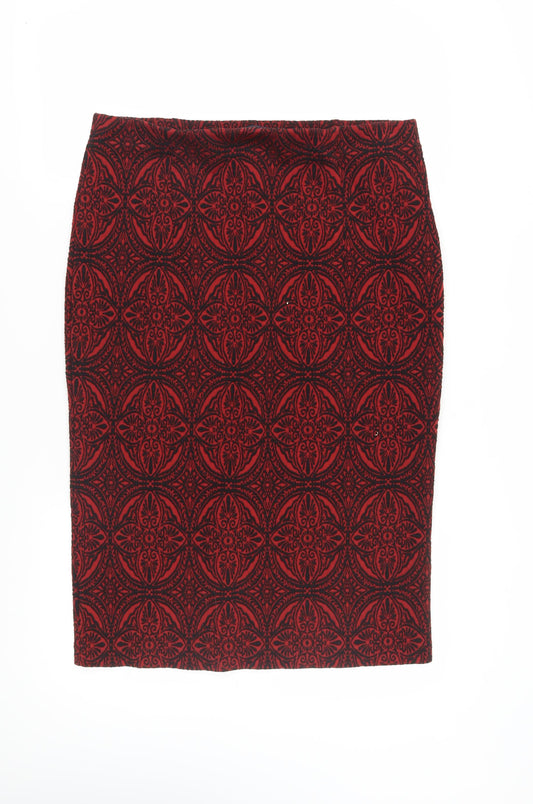 Marks and Spencer Women's Red Knee Length Pencil Skirt, Size 18