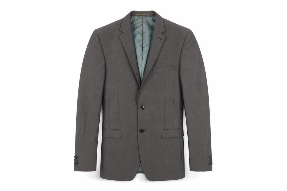 Front view of Marks & Spencer men’s grey long blazer 36l