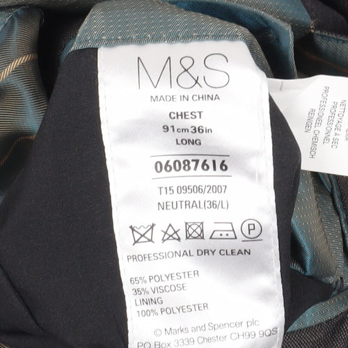 Marks and Spencer Mens Grey Long Blazer 36L
