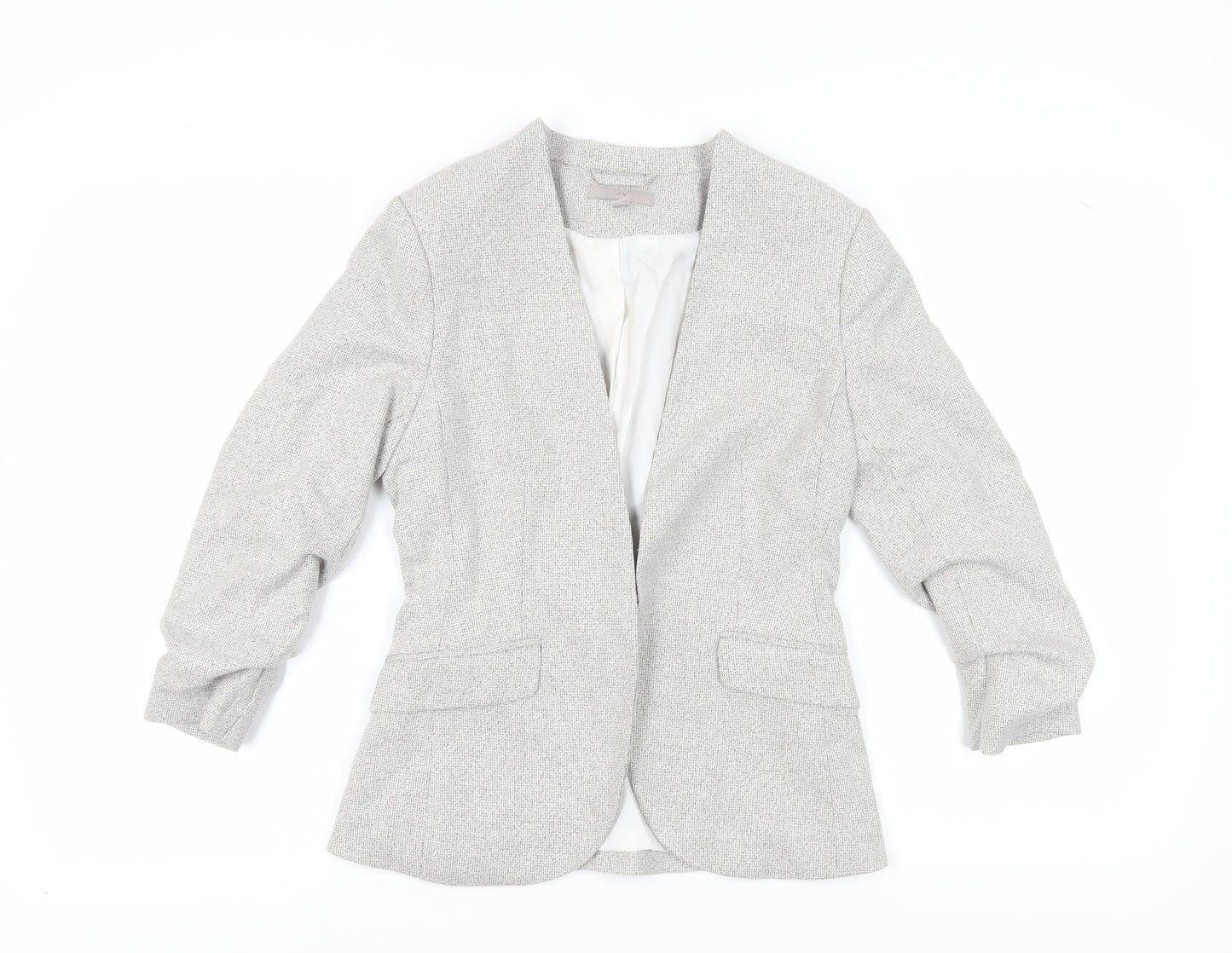 H&M Grey Womens Blazer, Size 8, Regular Fit