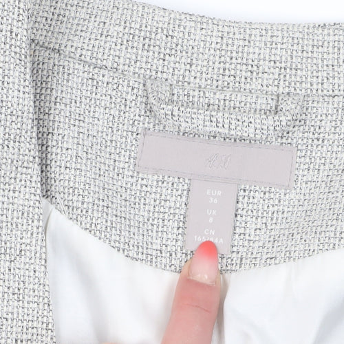 H&M Grey Womens Blazer, Size 8, Regular Fit