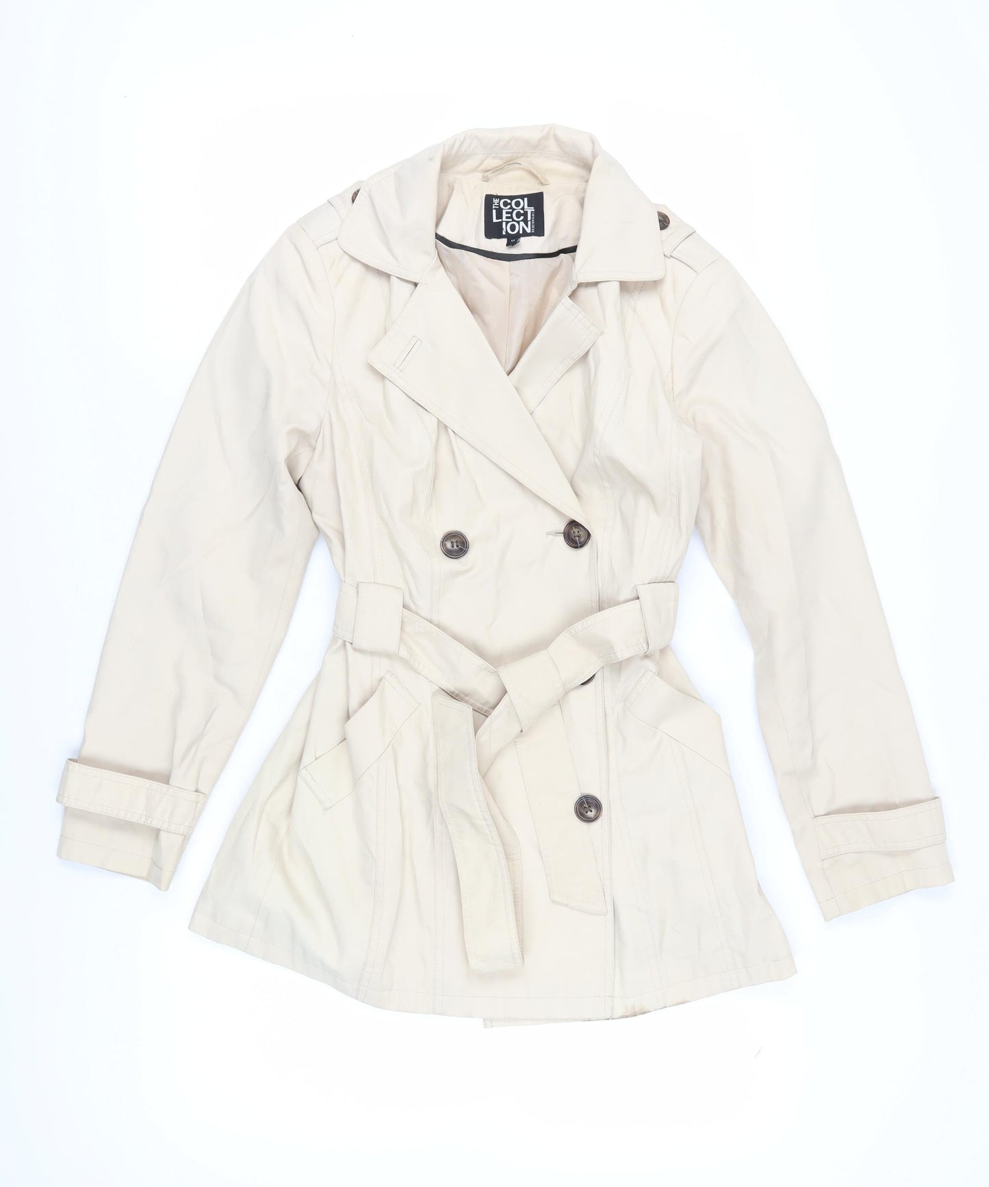 The Collection Women's Beige Trench Coat, Size 10, Belted