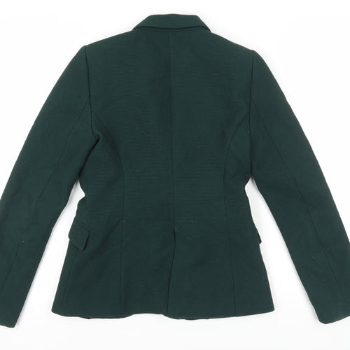 Zara Women's Green Blazer, Regular Fit, 3, Business