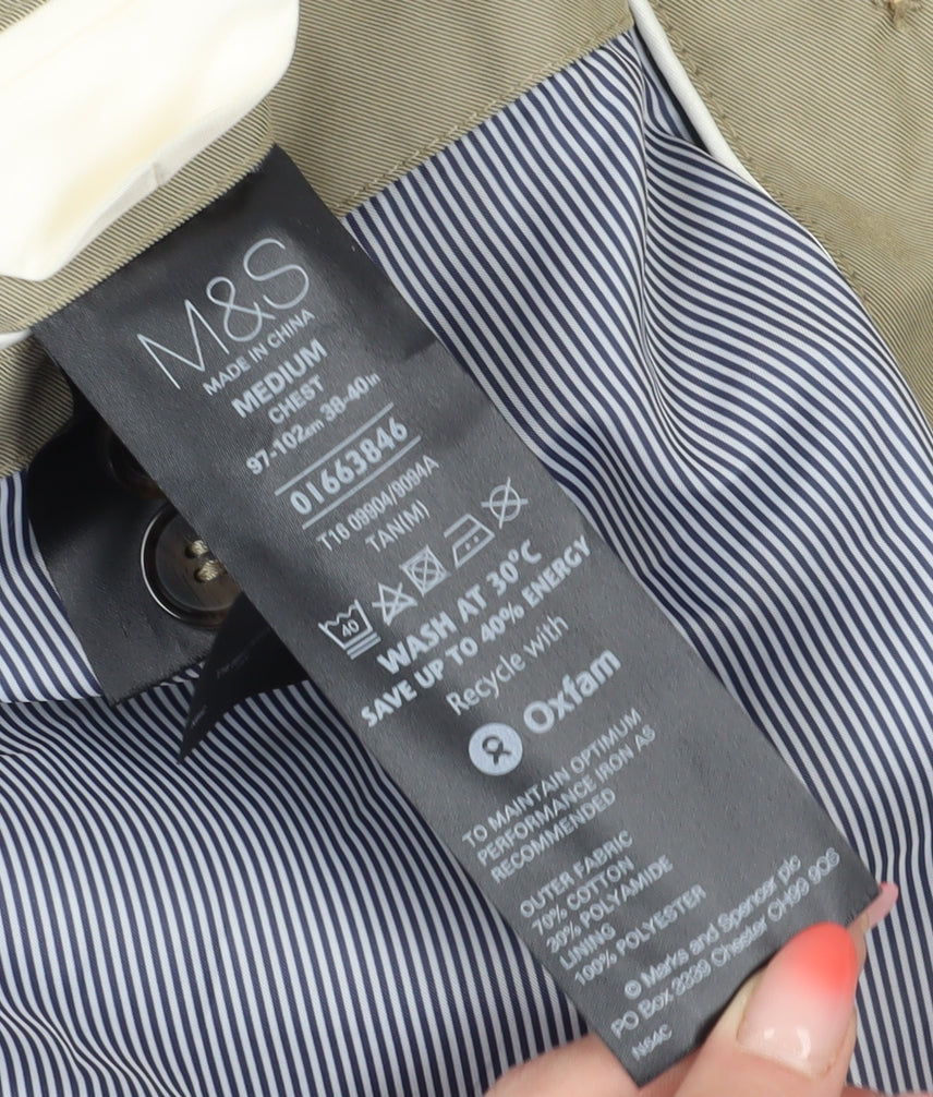 Marks and Spencer Men's Beige Medium Trench Coat