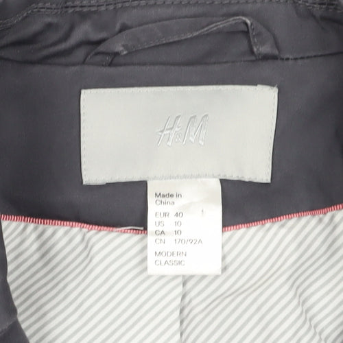 H&M Women's Black Suit Jacket, Size 12, Elegant Style