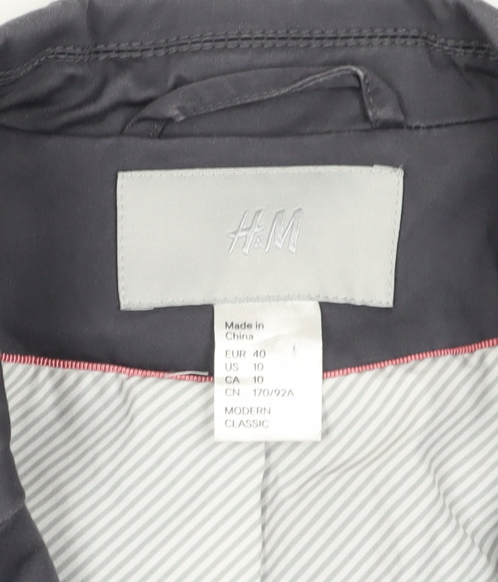 H&M Women's Black Suit Jacket, Size 12, Elegant Style