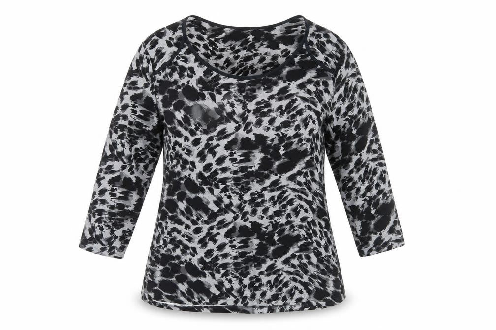 Front view of Marks & Spencer Women's Grey Animal Print Blouse