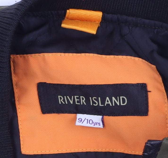River Island Boys Green Bomber Jacket 9-10 Years