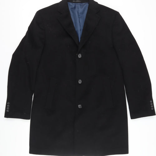 Marks and Spencer Men's Black Wool Overcoat Size M