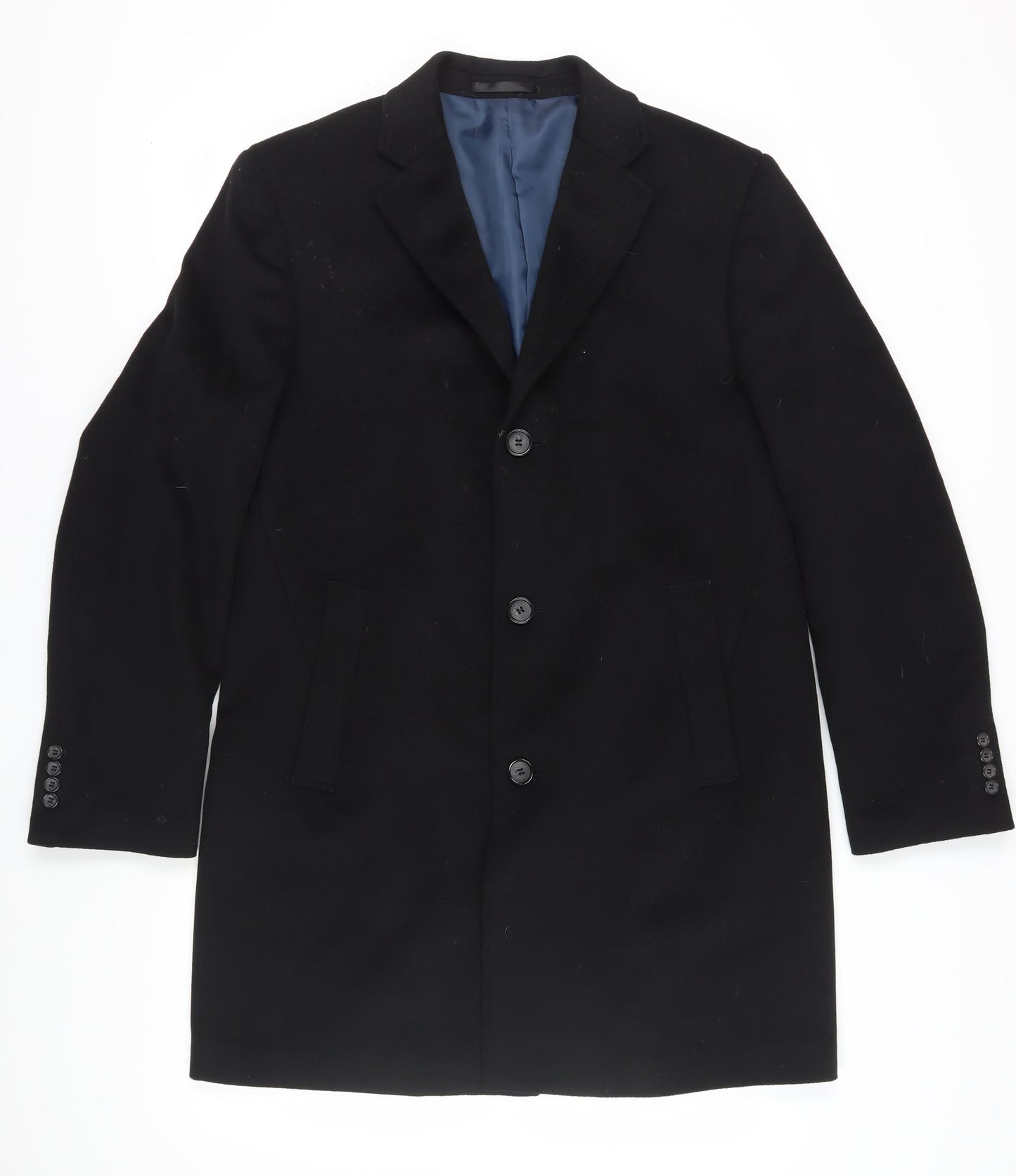 Marks and Spencer Men's Black Wool Overcoat Size M