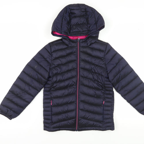 Marks and Spencer Girls Blue Puffer Jacket 8-9 Years