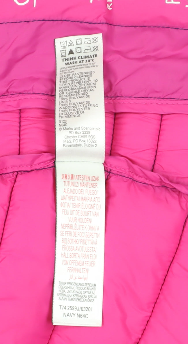 Marks and Spencer Girls Blue Puffer Jacket 8-9 Years