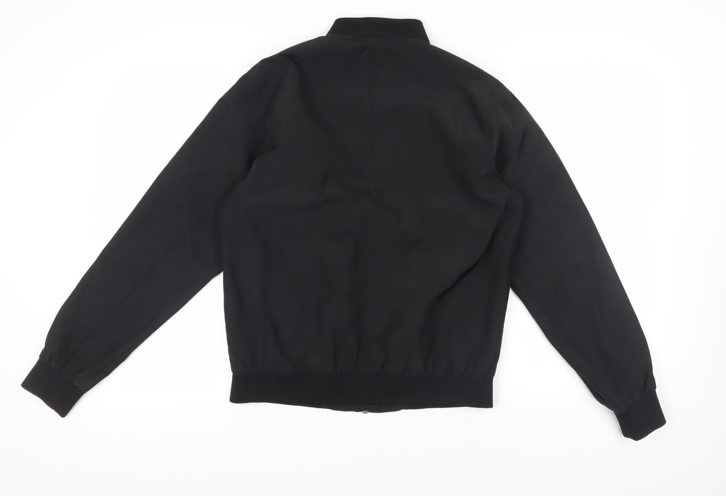 Topman Men's Black Bomber Jacket M Stand-Up Collar