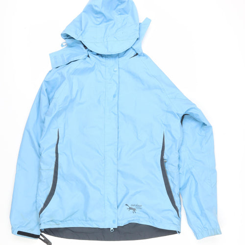 Outdoor Scene Women's Blue Rain Coat Size 10-12