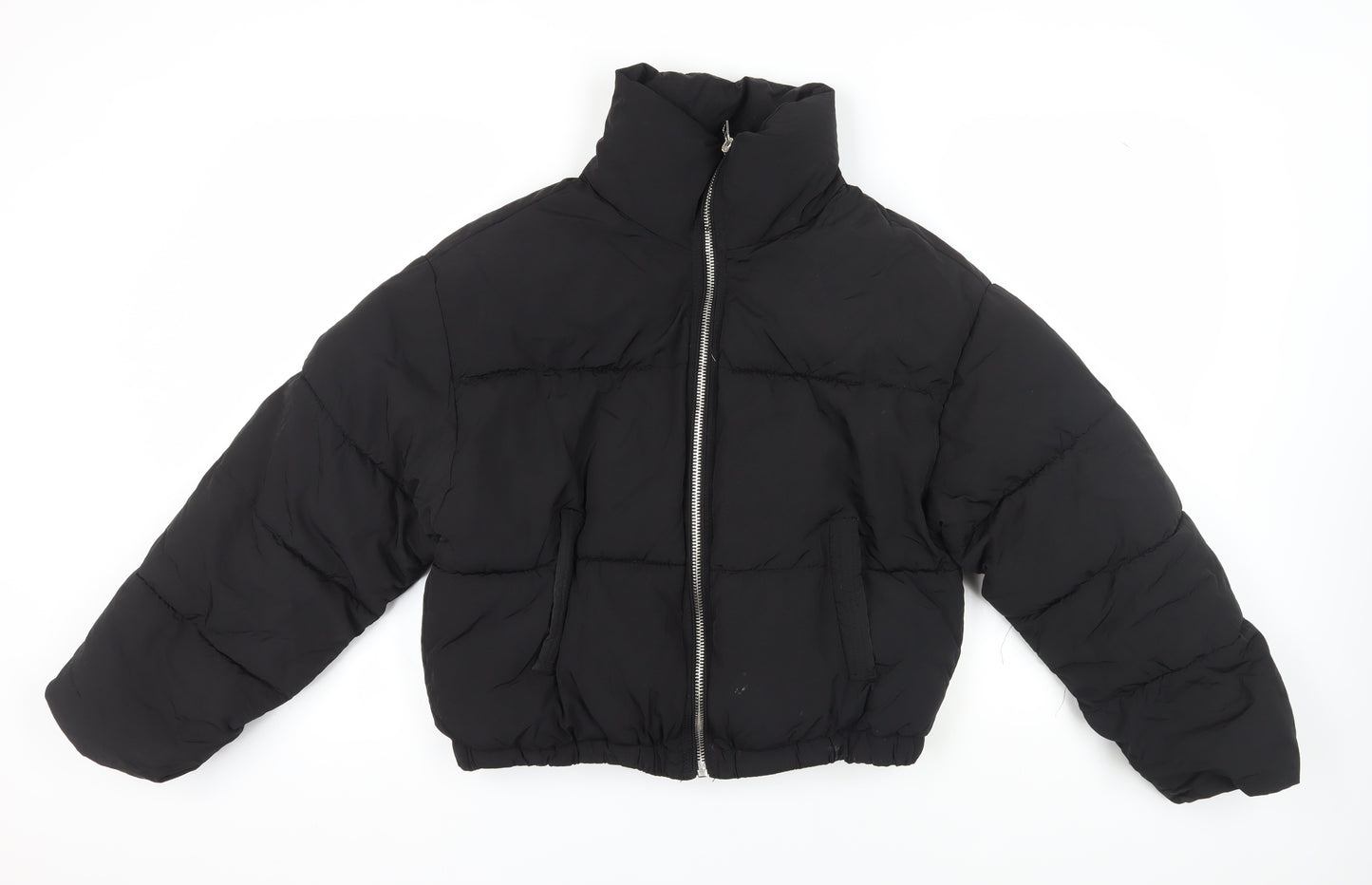 Bershka Women's Black Puffer Jacket, M, Winter Casual