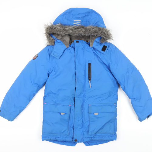 John Lewis Boys Blue Puffer Jacket with Hood, 9 Years