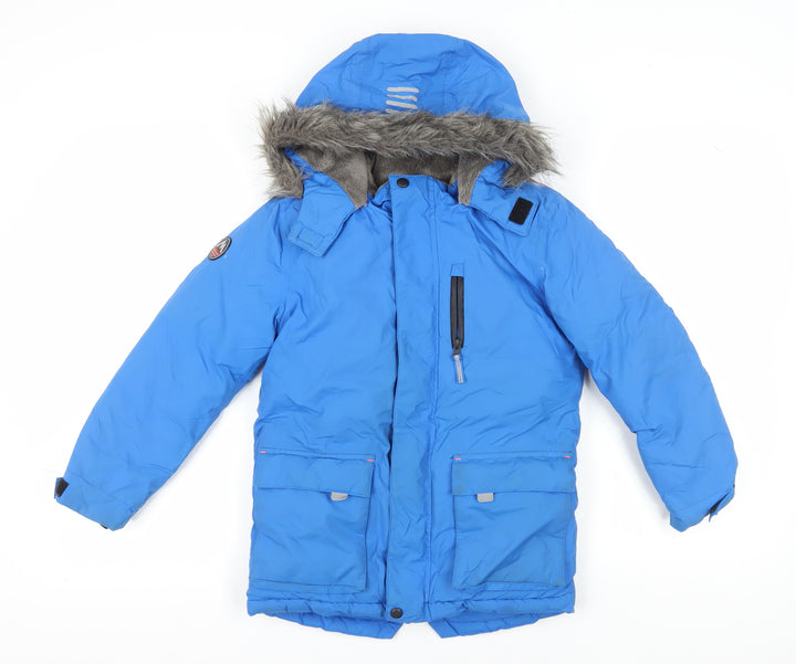 John Lewis Boys Blue Puffer Jacket with Hood, 9 Years