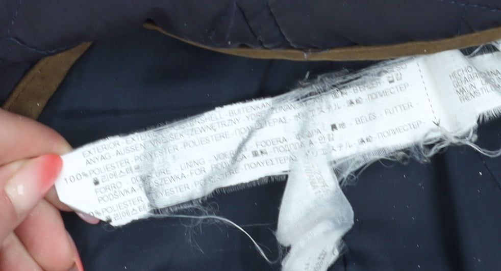 Zara Basic Women's Blue Quilted Waistcoat XL Casual