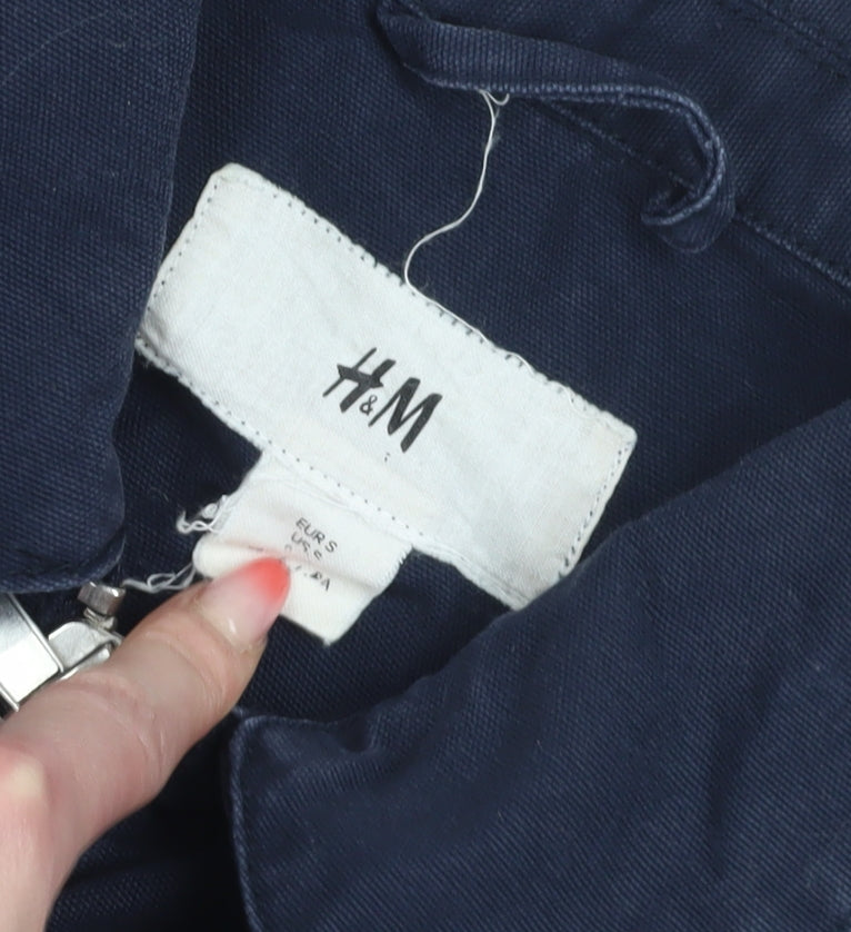 H&M Men's Blue Bomber Jacket Size S Casual