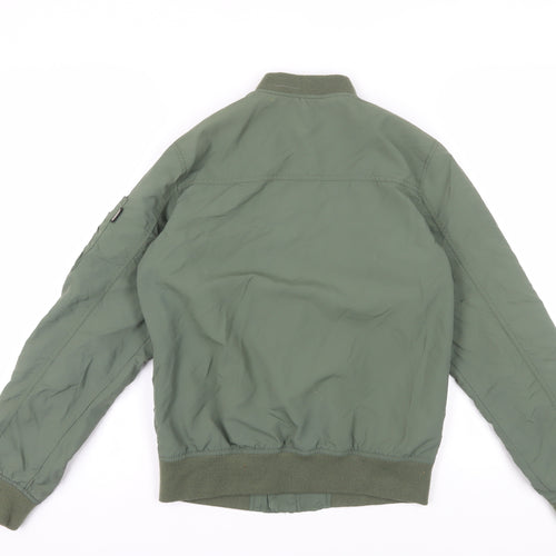 H&M Boys Green Bomber Jacket Size 13 Years