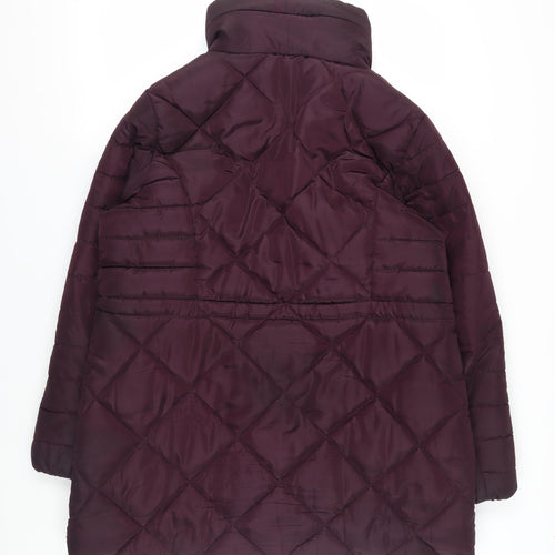 M&S Women's Purple Puffer Jacket Size 16 - Winter Essential