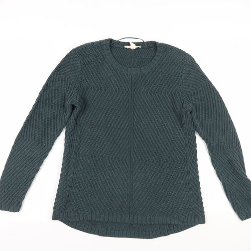 Seasalt Women's Green Cable-Knit Pullover Jumper