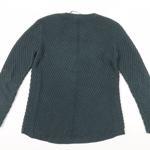 Seasalt Women's Green Cable-Knit Pullover Jumper