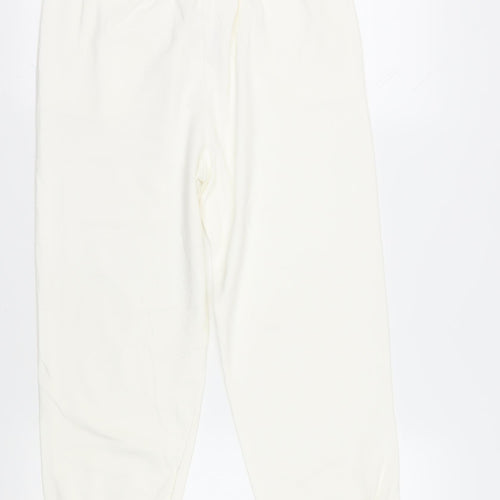 Quiz Women's White Jogger Trousers, Size L, Elastic Waist