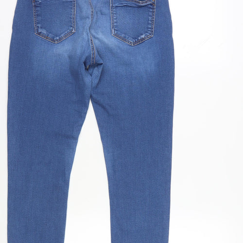 Dorothy Perkins Women's Blue Distressed Regular Jeans Size 10