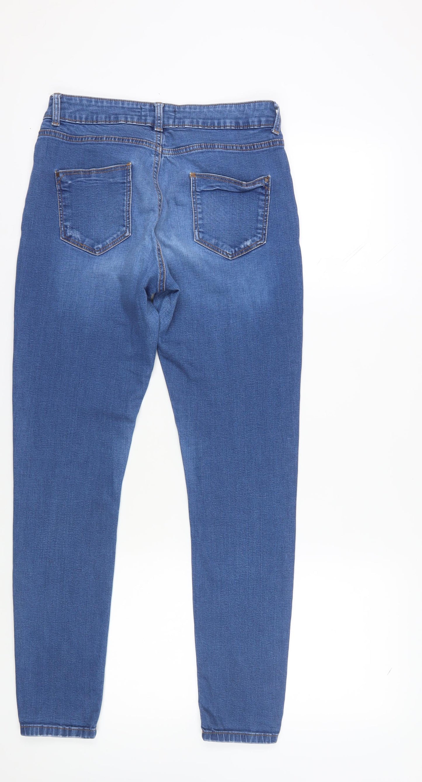 Dorothy Perkins Women's Blue Distressed Regular Jeans Size 10