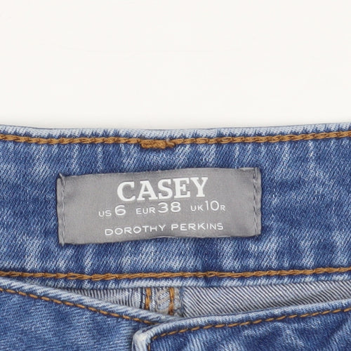 Dorothy Perkins Women's Blue Distressed Regular Jeans Size 10