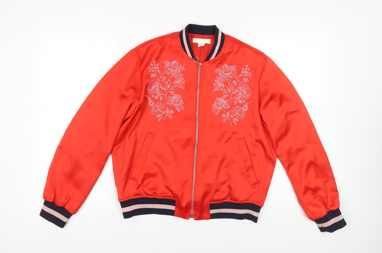 H&M Women's Red Bomber Jacket S, Casual Style