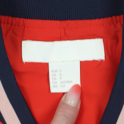 H&M Women's Red Bomber Jacket S, Casual Style