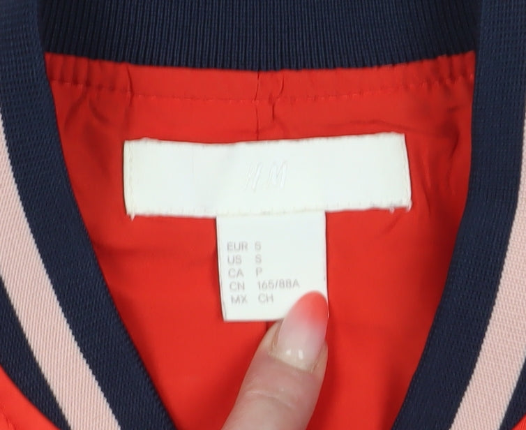 H&M Women's Red Bomber Jacket S, Casual Style