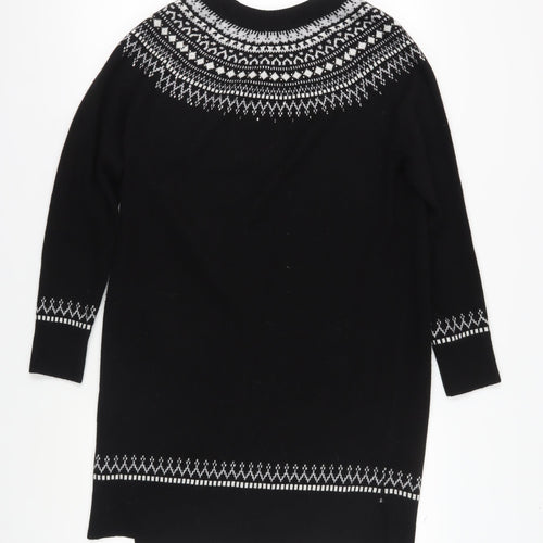White Label Women's Black Fair Isle Jumper Dress Size 12