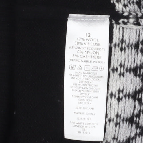 White Label Women's Black Fair Isle Jumper Dress Size 12