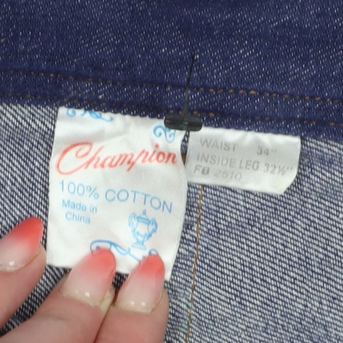 Champion Women's Blue Straight-Leg Jeans, Size 34